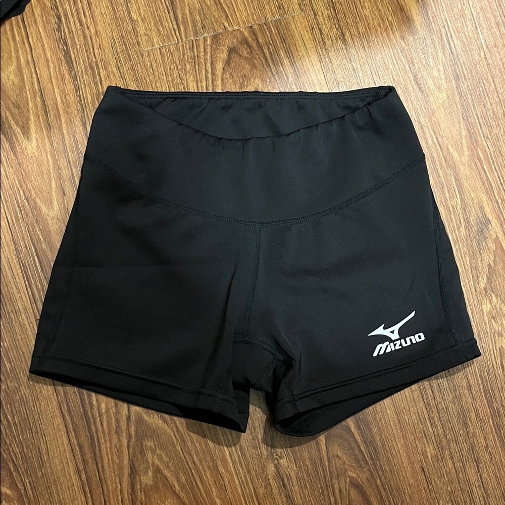 Mizuno Black Women's Athletic Performance Shorts with White Logo